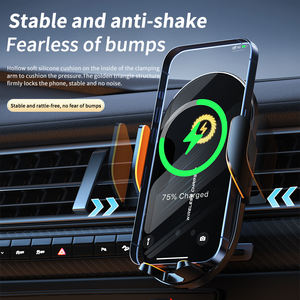 Support de téléphone à faible MOQ 15W avec fixation automatique par induction, support de navigation pour grille d'aération, chargeur sans fil rapide QC3.0 pour voiture - Product Image 5