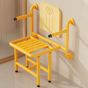 Bathroom Folding <b>Stool</b> <b>With</b> Assistive Function 150 Kg Load Capacity Wall Mounted Non Slip Shower Chair For Elderly - Product Image 1