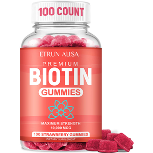ETRUN Private Label 10000 Mcg Gummies Biotin Gummy Vitamins Support New Hair Growth Suplemento para la piel y las uñas - Product Image 1