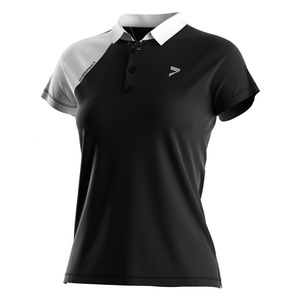 Polo de golf pour femmes, séchage rapide et respirant, élégant, bicolore, manches courtes, pour les sports de plein air et les tenues décontractées - Product Image 1
