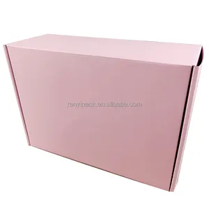 Nova inovação caixas personalizadas com logotipo caixa de embalagem rosa boubel lado impressão caixa postal