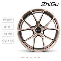Jantes forgées ZhiGu Premium 18-22 pouces, bronze satiné, 5 branches, à blocage central, jantes sport de luxe pour BMW M3 M4 Audi RS Mercedes
