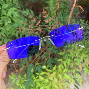 Lunettes photochromiques sans monture en alliage de titane, forme rectangulaire polygonale, avec verres <span class=keywords><strong>photogray</strong></span> antireflet pour homme, modèle 2026 - Product Image 6