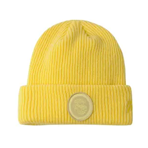 Moda özel kış şapka Unisex nervürlü örgü şapkalar bere şapka