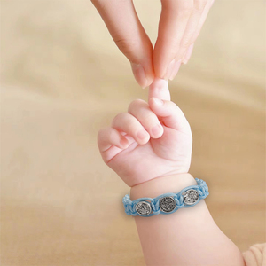 Pulsera Católica para Bebé, Niña o Niño Pequeño, Amuleto Triple de San Benito, San Miguel Arcángel, Pulsera de Protección para Recién Nacido - Product Image 5