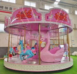 Balançoires de carrousel en bois/fibre de verre de haute qualité pour enfants et adultes, équipement de terrain de jeu commercial pour l'intérieur et l'extérieur - Product Image 1
