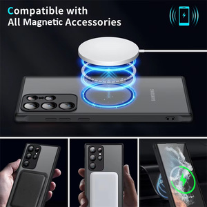 Para Samsung Galaxy A15 A05 A05S A33 A55 A25 <span class=keywords><strong>A23</strong></span> A51A32 <span class=keywords><strong>A13</strong></span> A53 lujo esmerilado magnético inalámbrico carga mate funda trasera dura - Product Image 4