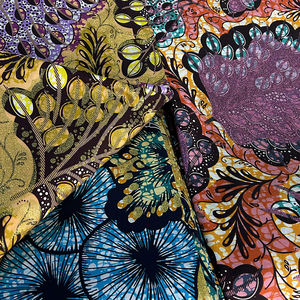 Nouveau tissu africain ciré, tissu ciré, tissu à estampage à chaud doré, tissu batik, tissu ciré à pois, tissu en coton ciré à chaud doré - Product Image 4