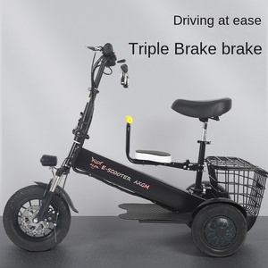 Scooter Ligero de 3 Ruedas con Batería de Litio de 500W, Impermeable, con Asiento <span class=keywords><strong>para</strong></span> Bebé, Carga de 120kg, Triciclo Eléctrico Plegable <span class=keywords><strong>para</strong></span> Personas Mayores - Product Image 2