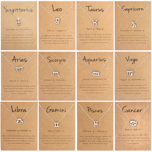 Moda mujer joyería 12 signo del zodiaco Collar chapado en oro de la astrología encanto collar Horóscopo - Product Image 4