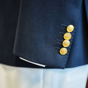 Traje de lana azul marino de doble botonadura JERMAR personalizado, blazer de negocios MTM, ropa formal al por mayor ODM/OEM, pedido directo de fábrica a granel - Product Image 3