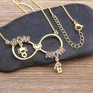 QIKU nuovo arrivo ragazza e ragazzo Infinity Love ciondolo in rame cubico zircone collana a maglie per bambini gioielli a catena regalo per la festa della mamma - Product Image 5