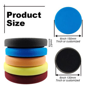 Tampon de polissage 3 pouces pour voiture, éponge de polissage à motif circulaire, surface plane, bord droit, support convexe, tampon de polissage sans évaluations - Product Image 4