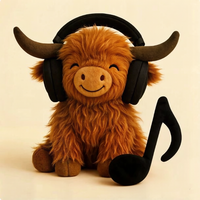 Bracelet en peluche vache des Highlands, jouet de ferme doux et câlin, animaux en peluche vache, jouets unisexes les plus populaires, joli cadeau