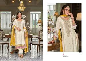 <b>White</b> Heavy Designer Embroidered Work Traditional/Festive Special Salwar <b>Suit</b> - Product Image 3