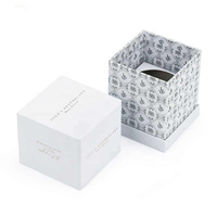 Boîte-cadeau de cosmétiques de petit couvercle et de base de haute qualité boîte d'emballage marron clair, boîte-cadeau d'ensemble de bougies d'impression de modèle
