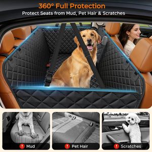 Housse de siège auto pour chien de luxe kaki 600D Oxford, ajustement universel, imperméable, avec rabats latéraux et fermetures éclair, toutes saisons - Product Image 2