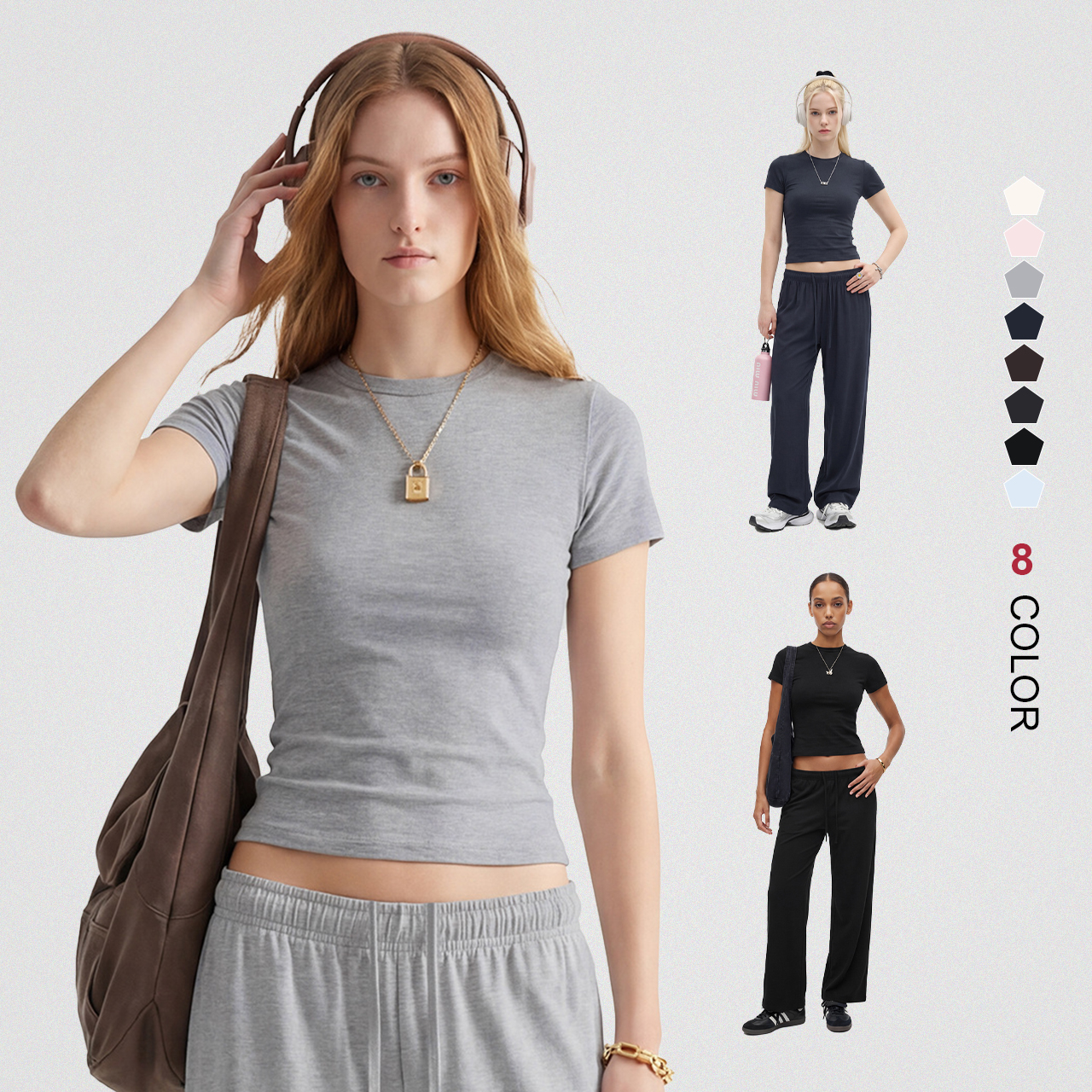 High Quality Regular Shoulder Fit Casual Sports Tshirt 200gsm Summer Slim Cropped Gym T Shirt for Women