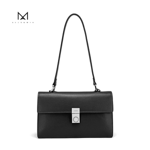 Borsa a <span class=keywords><strong>Tracolla</strong></span> Minimalista in Pelle per Donne, Elegante Borsetta Sottobraccia, Borsa a Mano Monocolore con Patta per Ufficio e Feste - Product Image 3