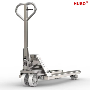 Truk Pallet Tangan HUGO dari Baja Anti Karat dengan Roda Nylon Kapasitas 3T Bersertifikasi CE Tinggi Angkat 200MM untuk Penggunaan Dalam/Luar Ruangan - Product Image 2