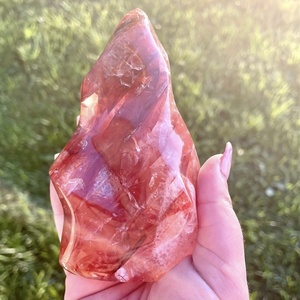 1 pièce de cristal HOLA Nature de haute qualité, quartz de feu poli à la flamme, artisanat en cristal, pierre précieuse pour la décoration intérieure - Product Image 1