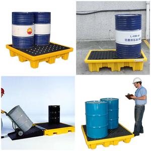 Paleta de contención de derrames de 4 tambores de alta capacidad 1300x1300 X300mm 280L para almacenamiento temporal de derrames - Product Image 4
