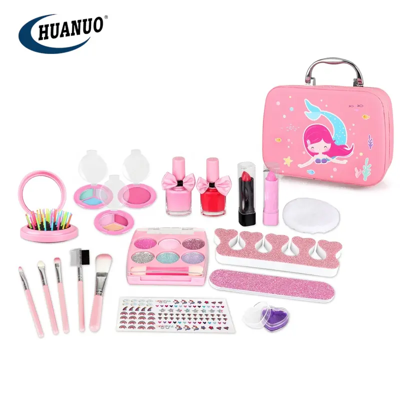 Juego de maquillaje de princesa para niñas, Kit de cosméticos reales, juego de simulación, juego de maquillaje