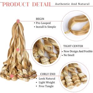 Peluca rizada en espiral de aspecto Natural elegante para mujer, espiral de onda suelta, trenza francesa de ganchillo, accesorio para el cabello trenzado hecho a mano - Product Image 3