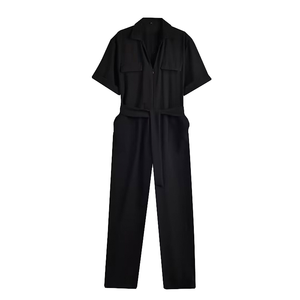 ZATRHMBM Mono Elegante Retro de Manga Corta con Cuello en V y Botones Transpirable para Mujer Otoño 2025 Nueva Moda - Product Image 4