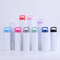 Botella Térmica de Acero Inoxidable de Doble Pared y 20 oz con Aislamiento al Vacío y Pajita para Sublimación e Impresión Personalizada