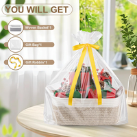 Panier Cadeau Moderne Grande Taille en Corde de Coton Tressée avec Poignée pour Emballage Cadeau, Idéal pour Snacks et Jouets - Offre Spéciale