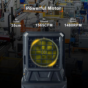 110-240V Refroidisseur d'air par évaporation au sol CE ETL ventilateur de <span class=keywords><strong>climatiseur</strong></span> portable pour extérieur industriel - Product Image 3