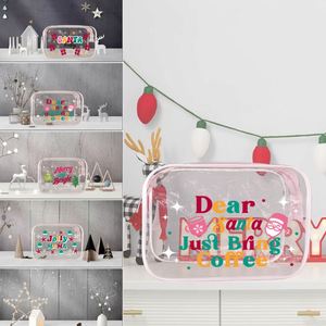 Custom Logo Christmas Gifts Cosmetic <b>Bag</b> <b>Clear</b> PVC ODM OEM Makeup Organizer Gifts <b>Bag</b> Transparent PVC Cosmetics Package <b>Bag</b> - Product Image 2