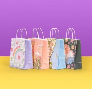 Sac à emporter de luxe personnalisé avec poignée, design peinture à l'huile, sac en papier pour emballage cadeau, sac de shopping personnalisé avec votre propre logo - Product Image 3