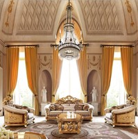 Canapé suspendu au style du moyen-orient, ensemble de salon, luxueux et classique, sculpté, couleur or