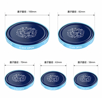 Couvercle de bocal personnalisé à ouverture facile en fer blanc de qualité alimentaire avec joint d'étanchéité 58mm 63mm 70mm 82mm pour contenants alimentaires en verre