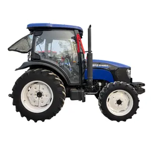 Tractor 4x4 usado agrícola Foton Lovol 80hp 4WD tractor de granja motor diesel con retroexcavadora