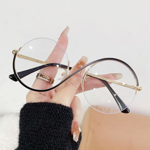 하이 퀄리티 새로운 유행 라운드 하프 프레임 광 변색 돋보기 소재 안티 블루 라이트 광전 렌즈 - Product Image 4