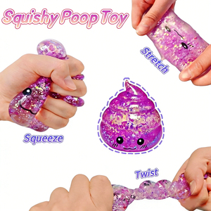 Regalos Promocionales Novedosos, Pelota Antiestrés de TPR con Purpurina en Forma de Popó, Juguetes para Estirar y Apretar, Recuerdo de Fiesta para Niños - Product Image 2