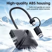 Boîtier de stockage et adaptateur lecteur USB 3.0 5-en-1 avec câble USB/Type-C, prend en charge la lecture simultanée de 5 ports pour gestionnaire de stockage de cartes SD/TF
