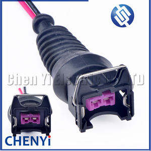 大众用<span class=keywords><strong>2</strong></span>针母汽车防水连接器EV1汽车喷油器线束插头443 906 232 443906232 1284485110 - Product Image 1