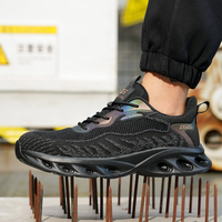 8844-1 Harga Grosir Sepatu Safety Ringan dengan Sol EVA untuk Pria Bengkel, Sepatu Safety Berujung Baja yang Nyaman dan Bernapas