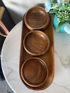 木碗相思木托盘和碗套相思葫芦碗，带长棍面包托盘 (4pcs) - Product Image 3