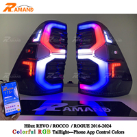 Feu Arrière LED GR Coloré pour Hilux Revo 2016-2024 avec Contrôle par Application Téléphone, Accessoires de Feu Arrière RGB pour Hilux Revo
