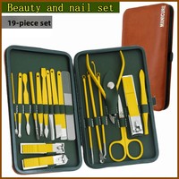 Longhui – Coffret de coupe-ongles en acier inoxydable en stock – Outils de manucure et pédicure de qualité professionnelle – Coffret cadeau pour soins à domicile avec sac en cuir