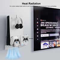 Soporte de Pared Metálico Multifuncional y Estable con Estación de Carga e Indicador LED de Carga para Consola Playstation 5 (Edición con Disco y Digital)