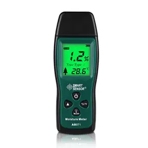 Digital Wood Moisture Meter Timber Damp Detector analisador de umidade do papel com medição 2% ~ 70% AS971