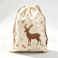 Sac à cordon personnalisé en toile à imprimé floral cerise, écologique, anti-poussière, pour emballage cadeau et activités scolaires