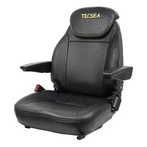 Agricultural Tractor Seat with Adjustable Backrest Headrest Armrests for Excavator Harvester Loader Backhoe Dozer Telehandler