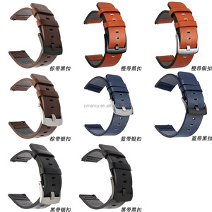 Bracelet de montre pour homme 20 22 mm 18 24 mm, bracelet de montre en cuir à dégagement rapide pour Samsung Galaxy Watch 6 <span class=keywords><strong>5</strong></span> Huawei Gt3 - Product Image 2